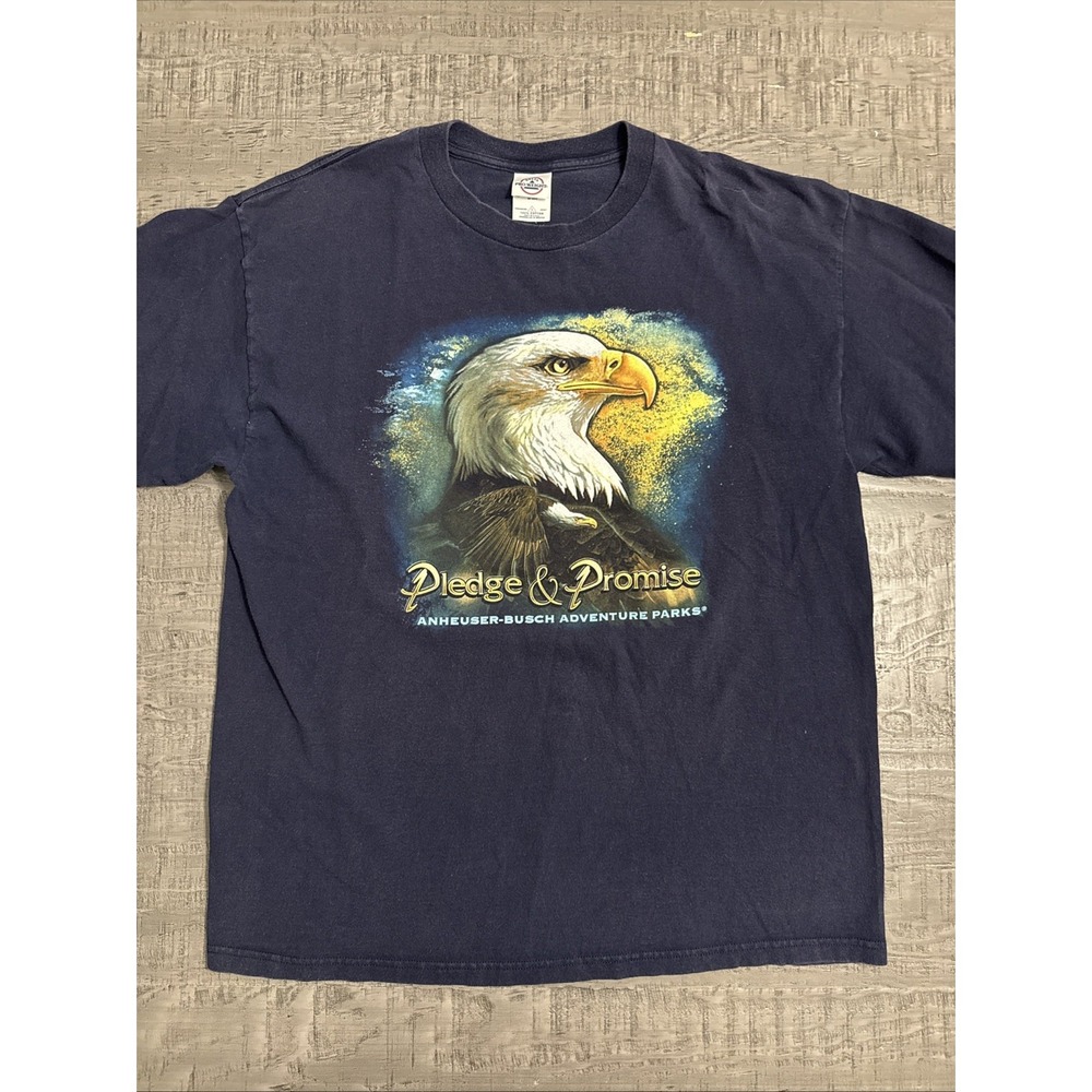 Vintage 90s Eagle T-Shirt‎ Anheuser Busch Adventure Parks Delta Pro Weight L